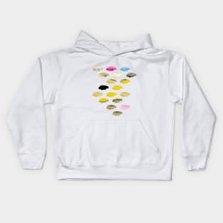 clouds and yellow beach Kids Hoodie